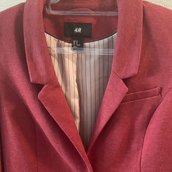 H&M Women's Bold Red Suit Jacket size 12 - Picture 7 of 8